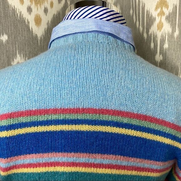Polo Ralph Lauren Pastel Multi Stripe Merino Wool Angora Crewneck L/S Sweater - Picture 6 of 16